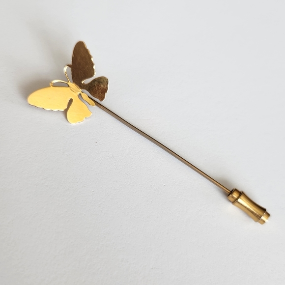 Vintage 10K butterfly stick pin - Picture 2 of 5